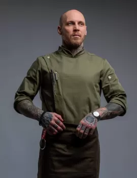 Haki Yeşil Spor Model Aşçı Ceketi