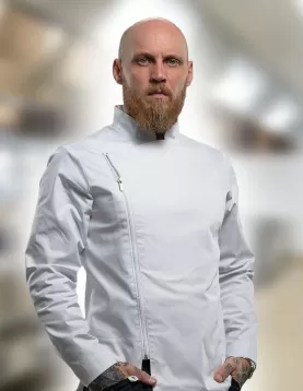 Beyaz Spor Aşçı Ceketi Furmuarlı Model