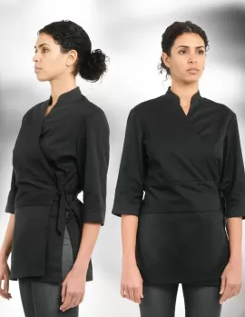 Kadın Belden Bağlama Uzak Doğu Aşçı Ceketi Yeni Model