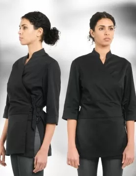 Kadın Belden Bağlama Uzak Doğu Aşçı Ceketi Yeni Model