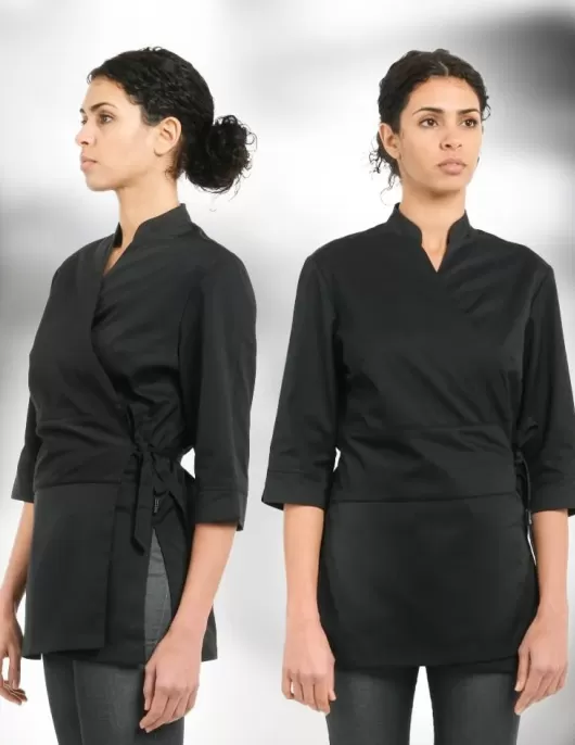 Kadın Belden Bağlama Uzak Doğu Aşçı Ceketi Yeni Model