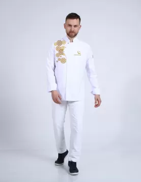 Ramazan motifli Nakış işlemeli şef aşçı ceketi 