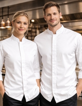 Premium Likralı Beyaz Aşçı Ceketi – Erkek &amp; Kadın Şef Üniforması