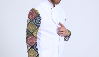 Özel tasarım kolu desenli şef aşçı ceketleri üretimi.