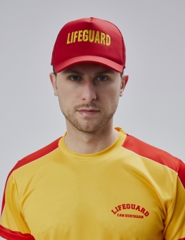 Yazlık fileli keten can kurtaran şapkası ( lifeguard nakış işlemeli) 