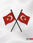 Çapraz Türk Bayrağı Nakış İşleme