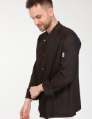 Chefflex Serisi Kahverengi Likralı Kumaş Aşçı ceketi