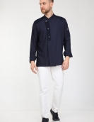 Chefflex Serisi Lacivert Likralı Kumaş Aşçı ceketi