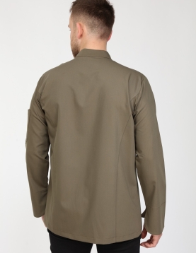 Chefflex Serisi Haki Yeşil Likralı Kumaş Aşçı ceketi