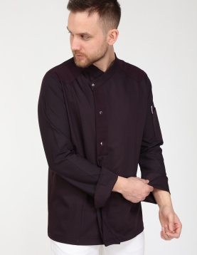 Chefflex Serisi Mürdüm Likralı Kumaş Aşçı ceketi