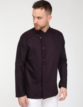 Chefflex Serisi Mürdüm Likralı Kumaş Aşçı ceketi