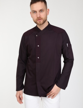 Chefflex Serisi Mürdüm Likralı Kumaş Aşçı ceketi