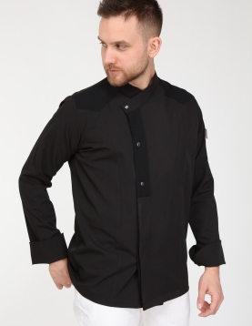 Chefflex Serisi Siyah Likralı Kumaş Aşçı ceketi