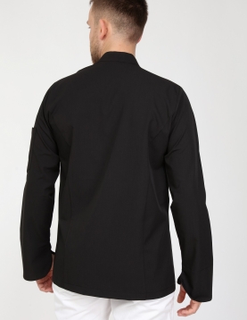 Chefflex Serisi Siyah Likralı Kumaş Aşçı ceketi