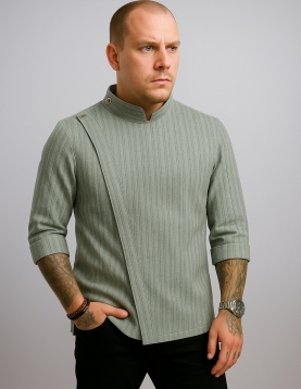 Haki yeşil desenli Kumaş Likralı şef Aşçı Ceketi