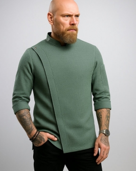 Haki yeşil Gofre Kumaş Likralı şef Aşçı Ceketi