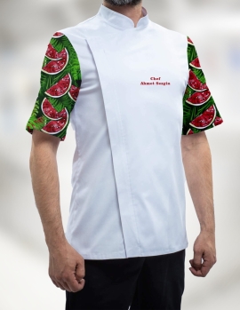Yepyeni Karpuz Desenli Yazlık Aşçı Ceketi