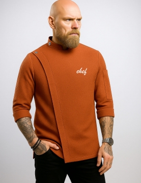 Kremit rengi Gofre Kumaş Likralı şef Aşçı Ceketi