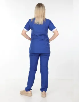 Saks Mavi Temizlikçi Takımı Önlüklü Model