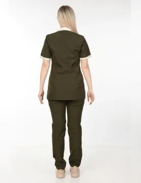 Haki yeşil Temizlikçi Takımı Önlüklü Model