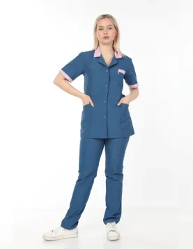 İndigo mavi Temizlikçi Takımı Önlüklü Model