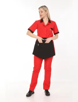 Kırmızı Temizlikçi Takımı Önlüklü Model