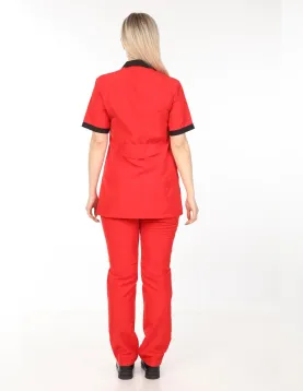 Kırmızı Temizlikçi Takımı Önlüklü Model