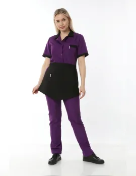 Mor Temizlikçi Takımı Önlüklü Model
