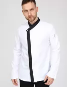 Şerit kombimli şef aşçı ceketi Şerit kombimli şef aşçı ceketi