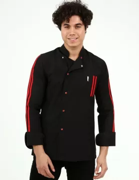 Kolda spor şeritli şef Aşçı Ceketi