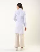 Kadın Belden Oturtmalı Beyaz Alpaka iş önlüğü 