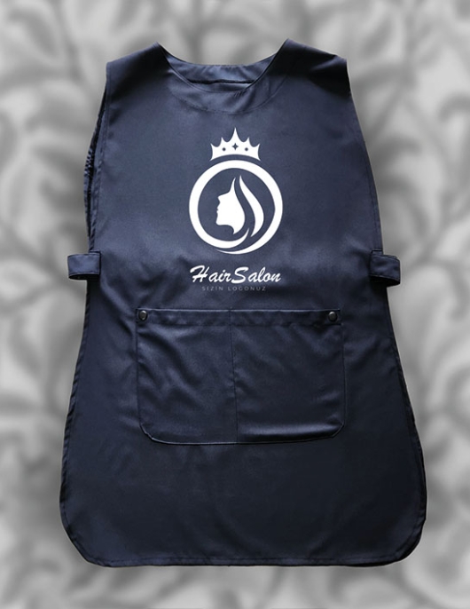 Kaliteli Kumaştan Kuaförlere Özel Logo Baskılı Ayarlanabilir Önlük