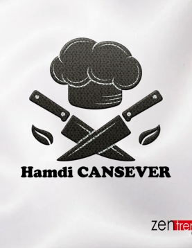 Aşçı Şapkalı Bıçak Motifli Nakışlı Patch