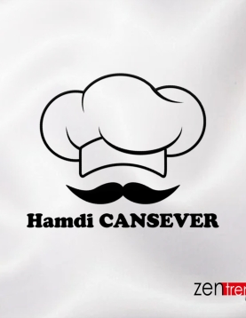 Aşçı Şapkalı ve Bıyık Motifli Nakış Patch Arma