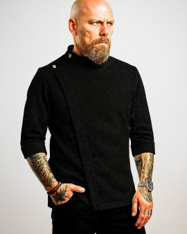 Siyah Gofre Kumaş Likralı şef Aşçı Ceketi