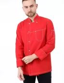 Kot görünümlü spor dikişli şef aşçı ceketi Kot görünümlü spor dikişli şef aşçı ceketi