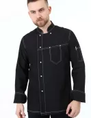 Kot görünümlü spor dikişli şef aşçı ceketi Kot görünümlü spor dikişli şef aşçı ceketi