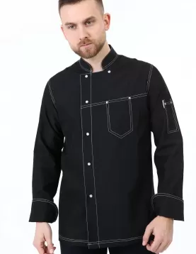 Kot görünümlü spor dikişli şef aşçı ceketi